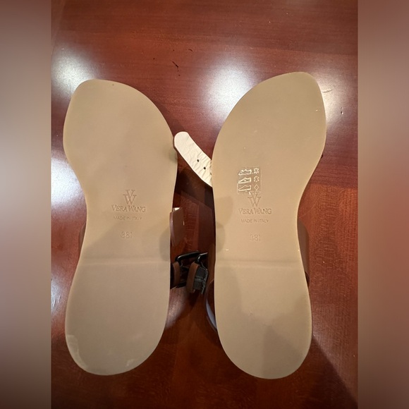 NWT VERA WANG COLLECTION hand made in ITALY Brown 100% Leather Sandals - Picture 5 of 10